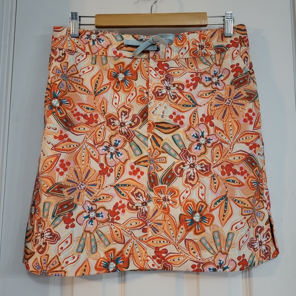 Ripskirt Hawaii Skirt Medium 8 - 10 Pinwheel Floral (coral) Sport Style NWT - Picture 6 of 12